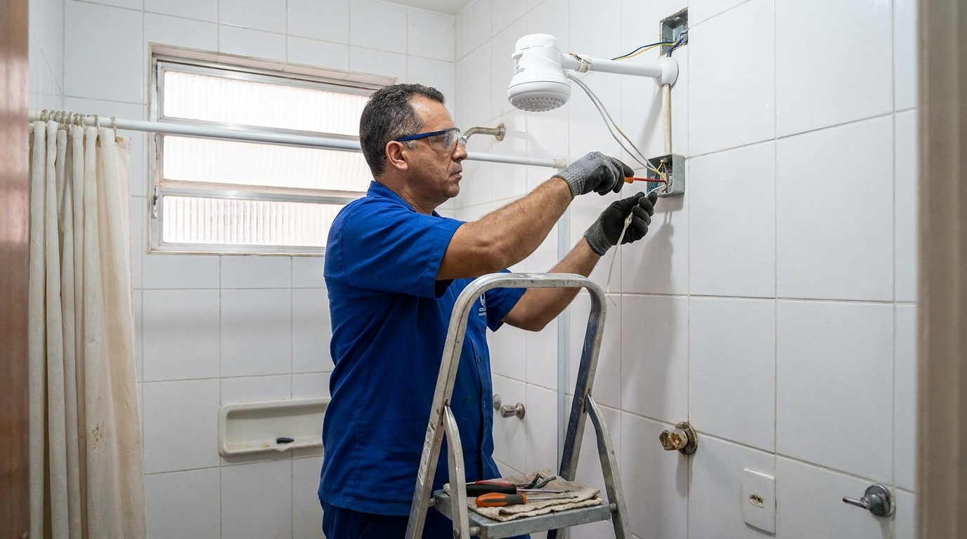 Instalacao de chuveiro eletrico em Blumenau‑SC