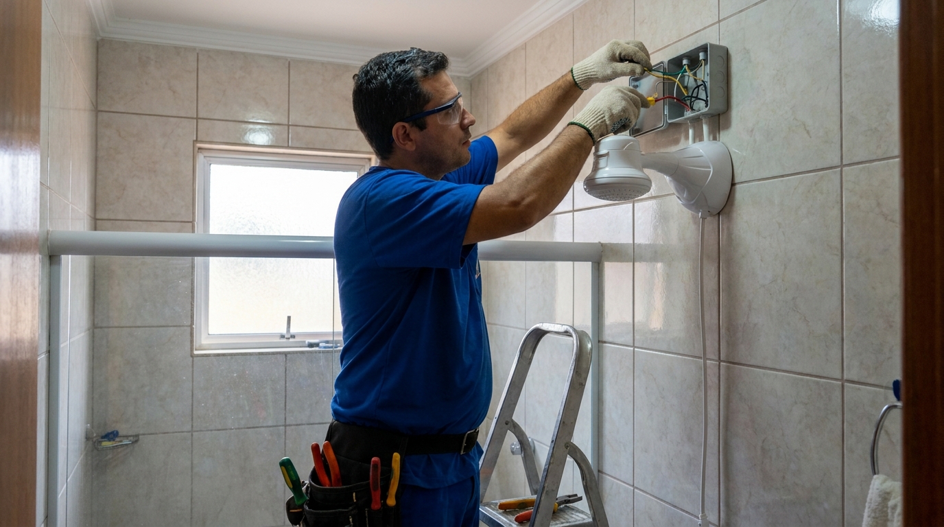 Instalacao de chuveiro eletrico profissional em Blumenau‑SC