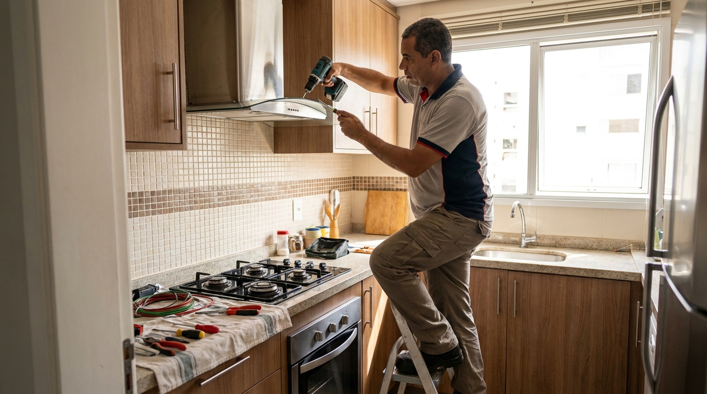 Instalacao de coifa e exaustor profissional em Blumenau‑SC