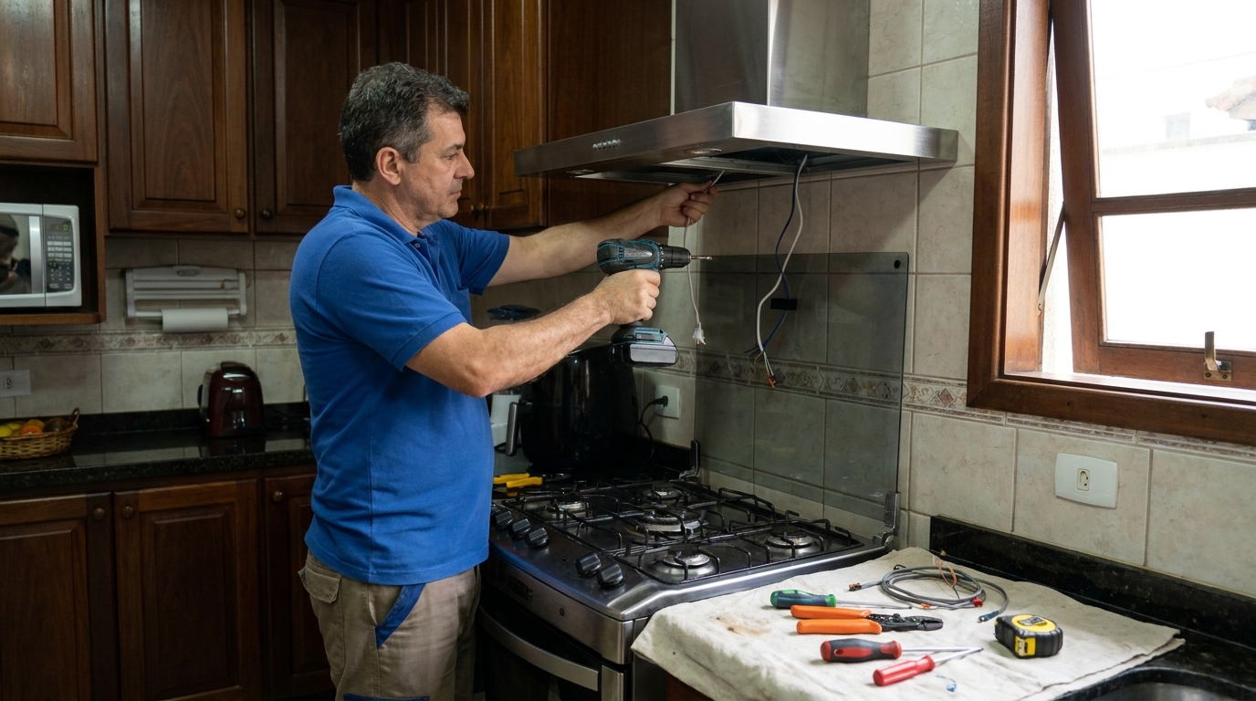 Instalacao de coifa e exaustor residencial em Blumenau‑SC