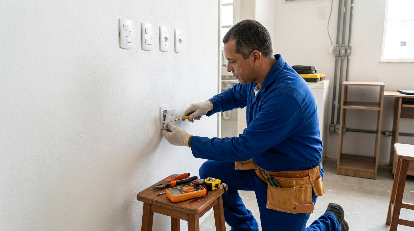 Instalacao de tomada e interruptor profissional em Blumenau‑SC