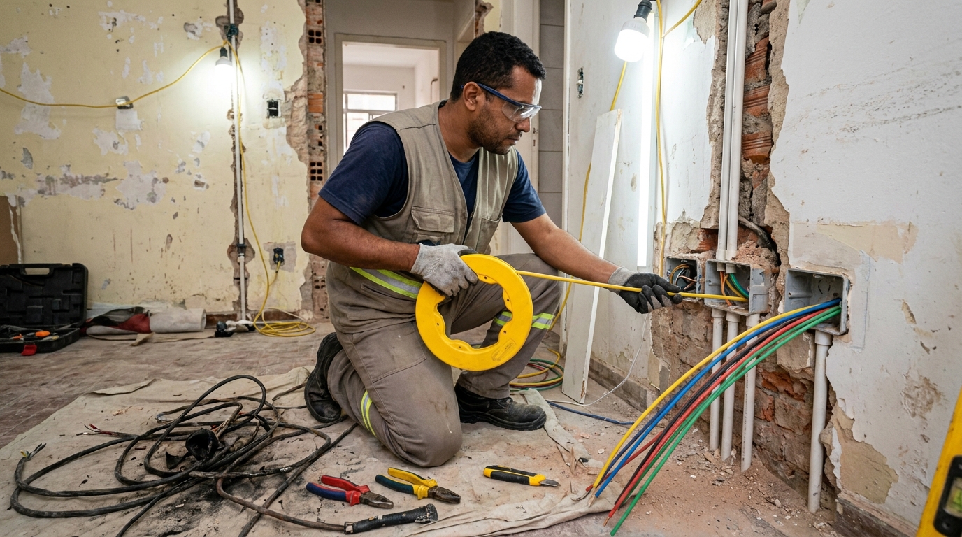 Troca de fiacao eletrica profissional em Blumenau‑SC