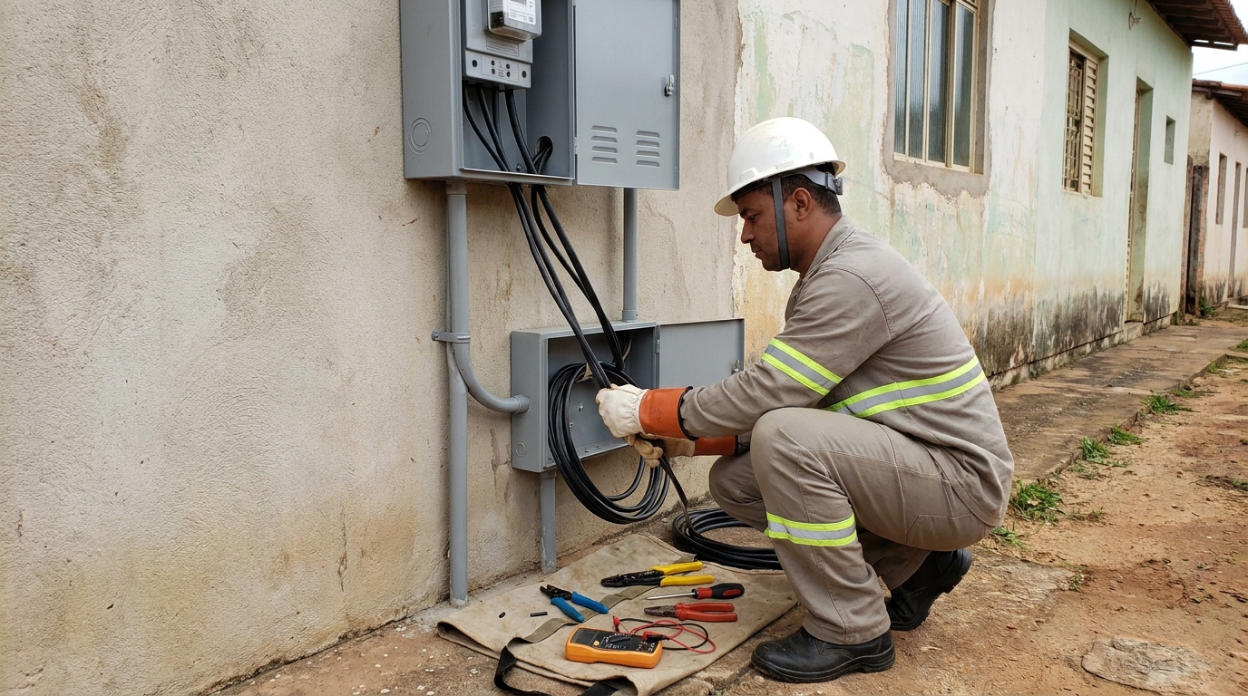 Troca de padrao de energia em Blumenau‑SC